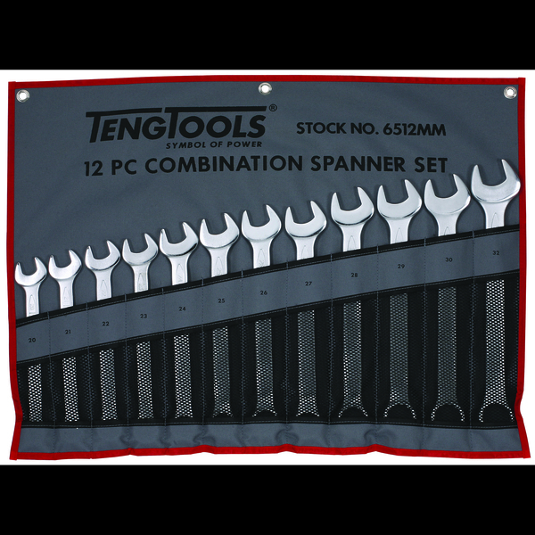 Teng Tools 6512MM - 12 Piece Metric Combination Spanner Set 20-32mm 6512MM